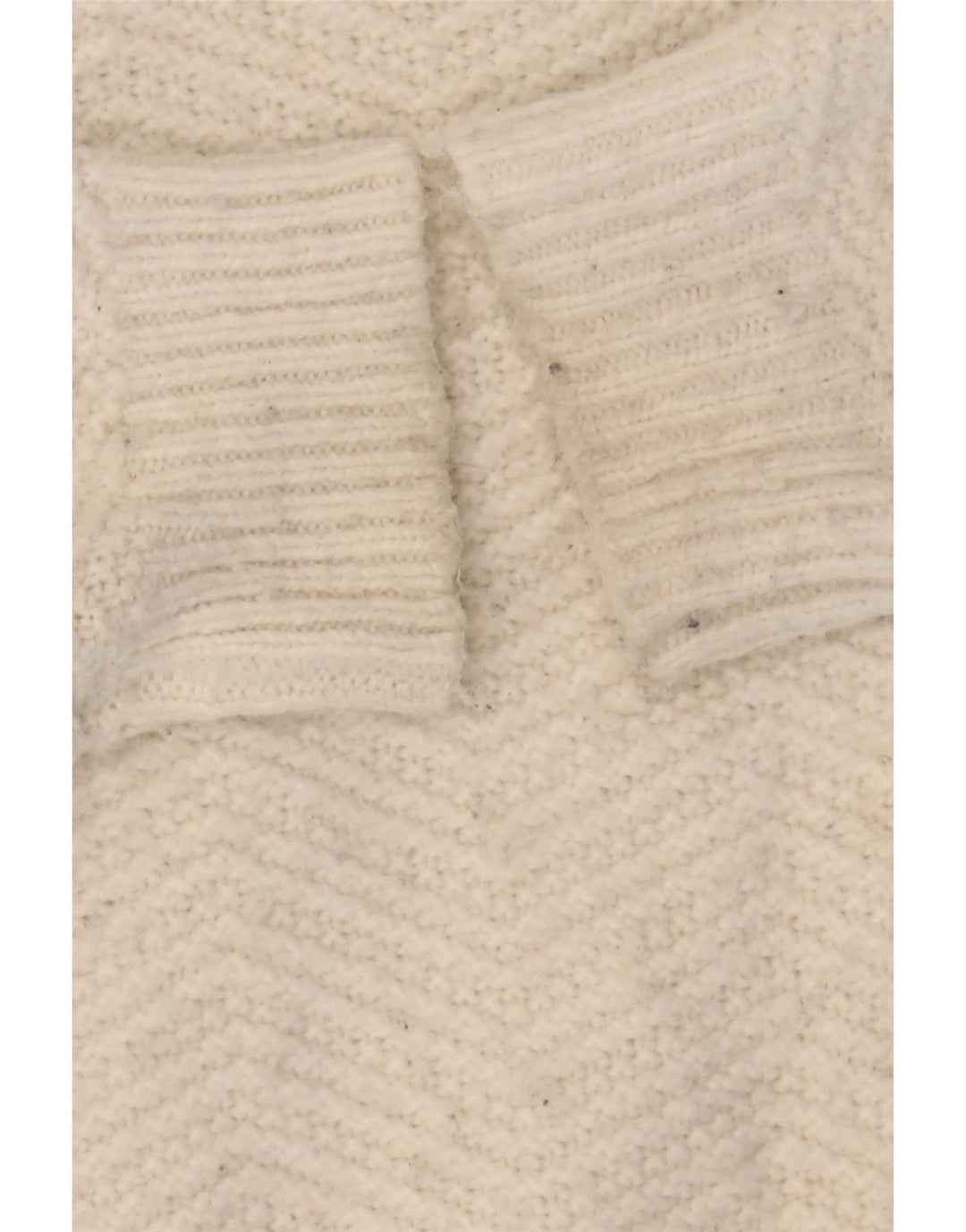 Suéter feminino Marks & Spencer com gola canoa Reino Unido 16 grande branco Chevron