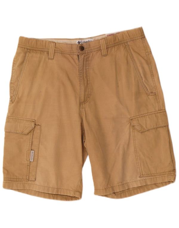 Columbia Mens Cargo Shorts Médio W32 Algodão Bege