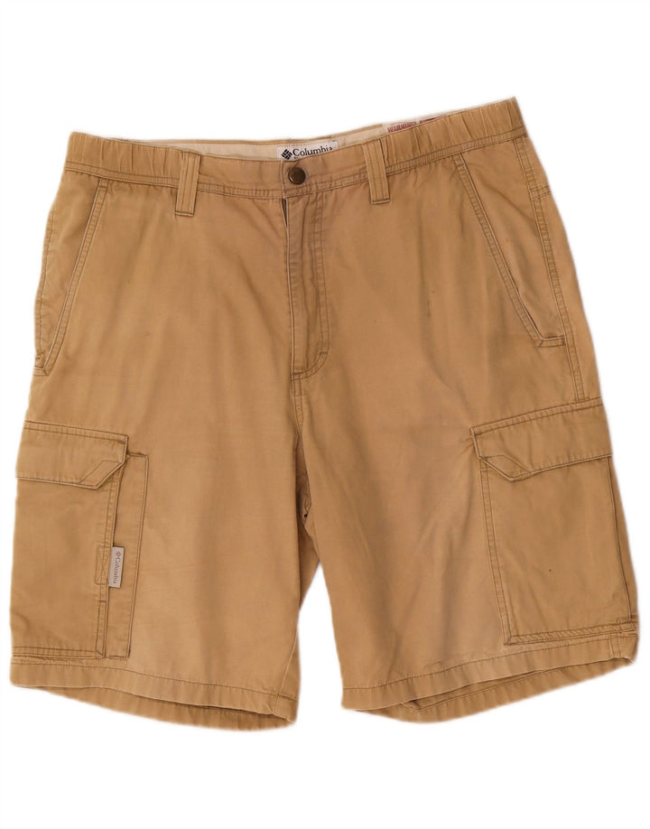 Columbia Mens Cargo Shorts Médio W32 Algodão Bege