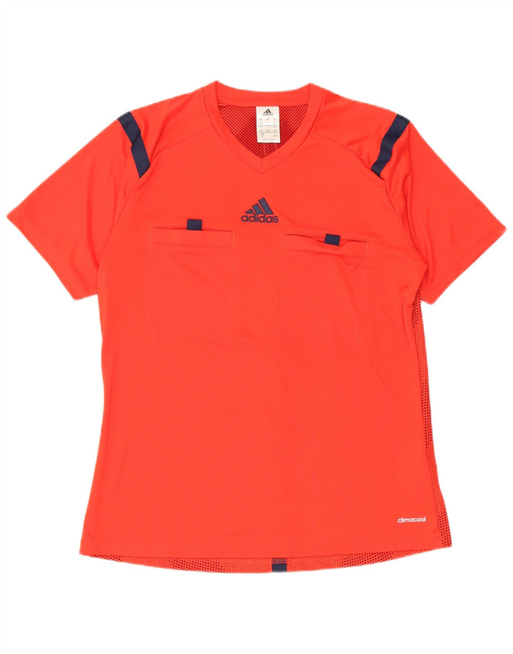 Adidas Meninos Climacool Camiseta Top 15-16 Anos Grande Listrado Vermelho Poliéster