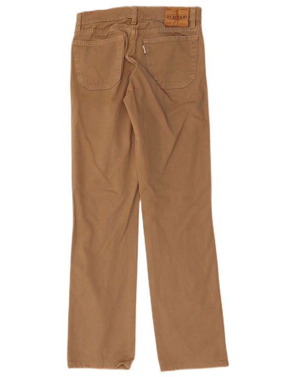 Calça feminina casual reta Jeckerson W25 L29 algodão marrom