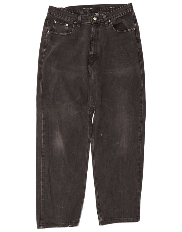 Calça jeans masculina Calvin Klein Easy Fit solta W34 L28 algodão preto