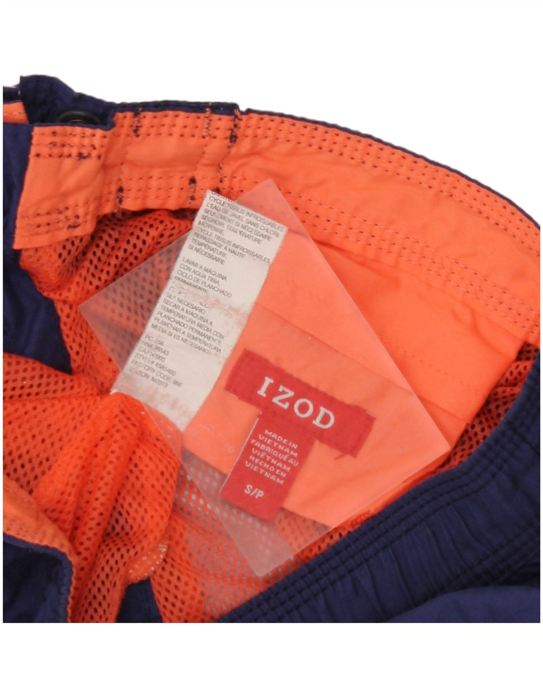 Shorts de natação masculino IZOD pequeno poliéster listrado azul marinho