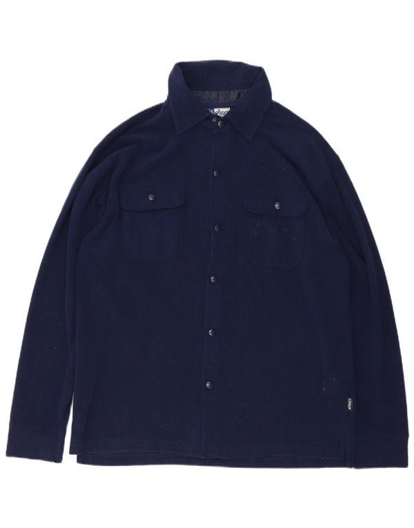 Camisa masculina Asics Lumberjack Fleece grande poliéster azul marinho