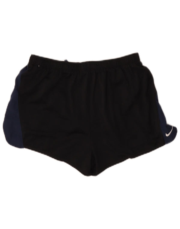 Shorts esportivos femininos Nike Dri Fit UK 12 médio preto colorblock poliéster
