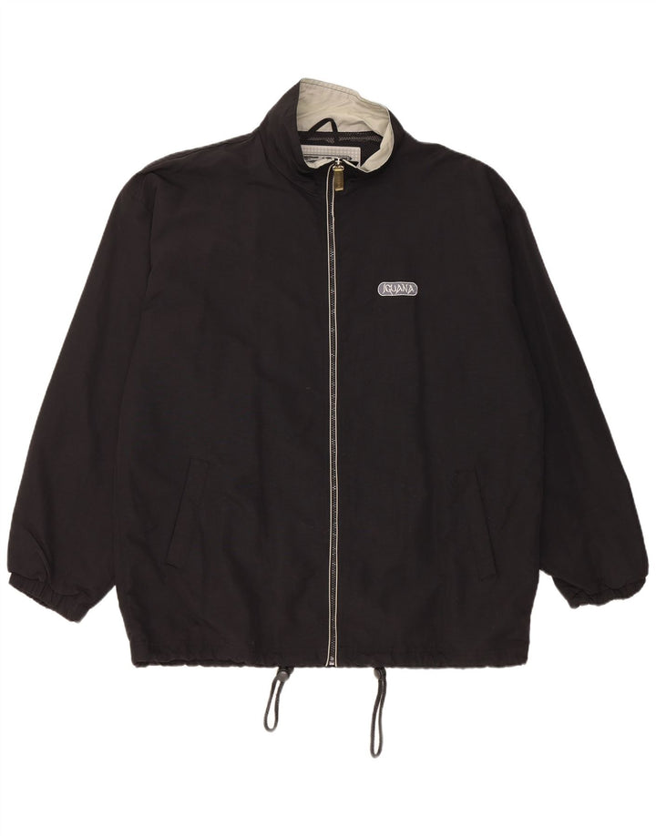 Jaqueta de chuva masculina Iguana UK 40 grande nylon preto