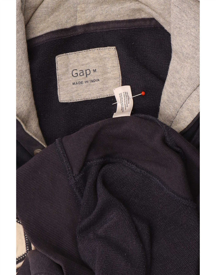 Suéter com capuz gráfico masculino Gap médio algodão azul marinho