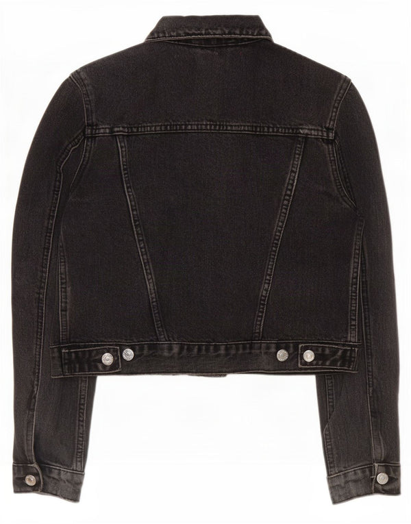 Jaqueta jeans feminina Topshop UK 8 algodão preto pequeno