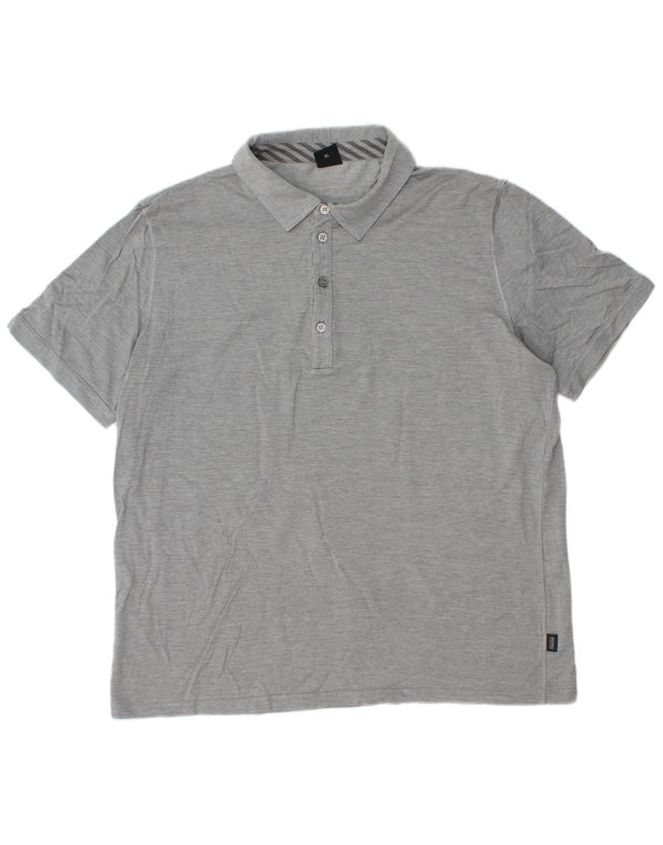 Camisa polo masculina Hugo Boss XL cinza manchada