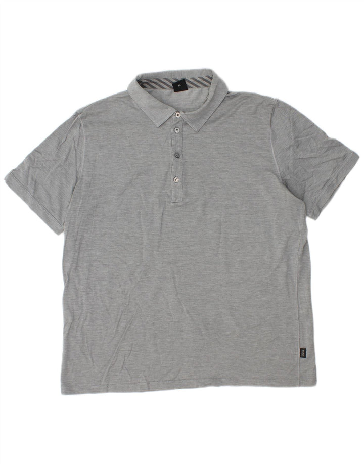 Camisa polo masculina Hugo Boss XL cinza manchada