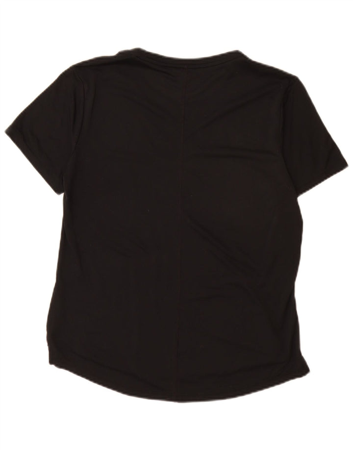 Camiseta feminina Nike Dri Fit Top UK 10 pequena preta poliéster