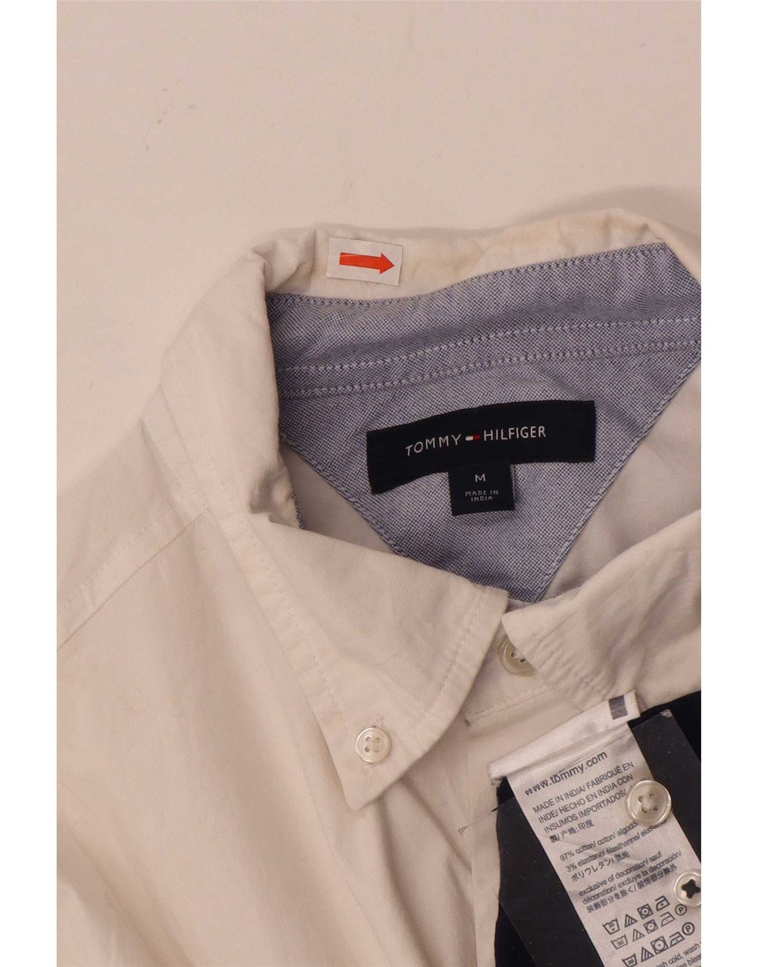 Camisa masculina Tommy Hilfiger média branca colorblock