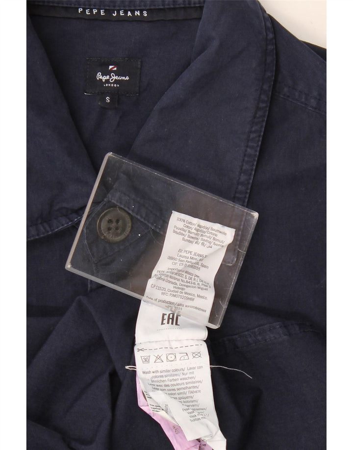 Camisa gráfica masculina PEPE JEANS pequena algodão azul marinho