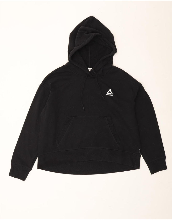 REEBOK Womens Hoodie Jumper UK 18 XL Black Vintage Reebok and Second-Hand Reebok from Messina Hembry 
