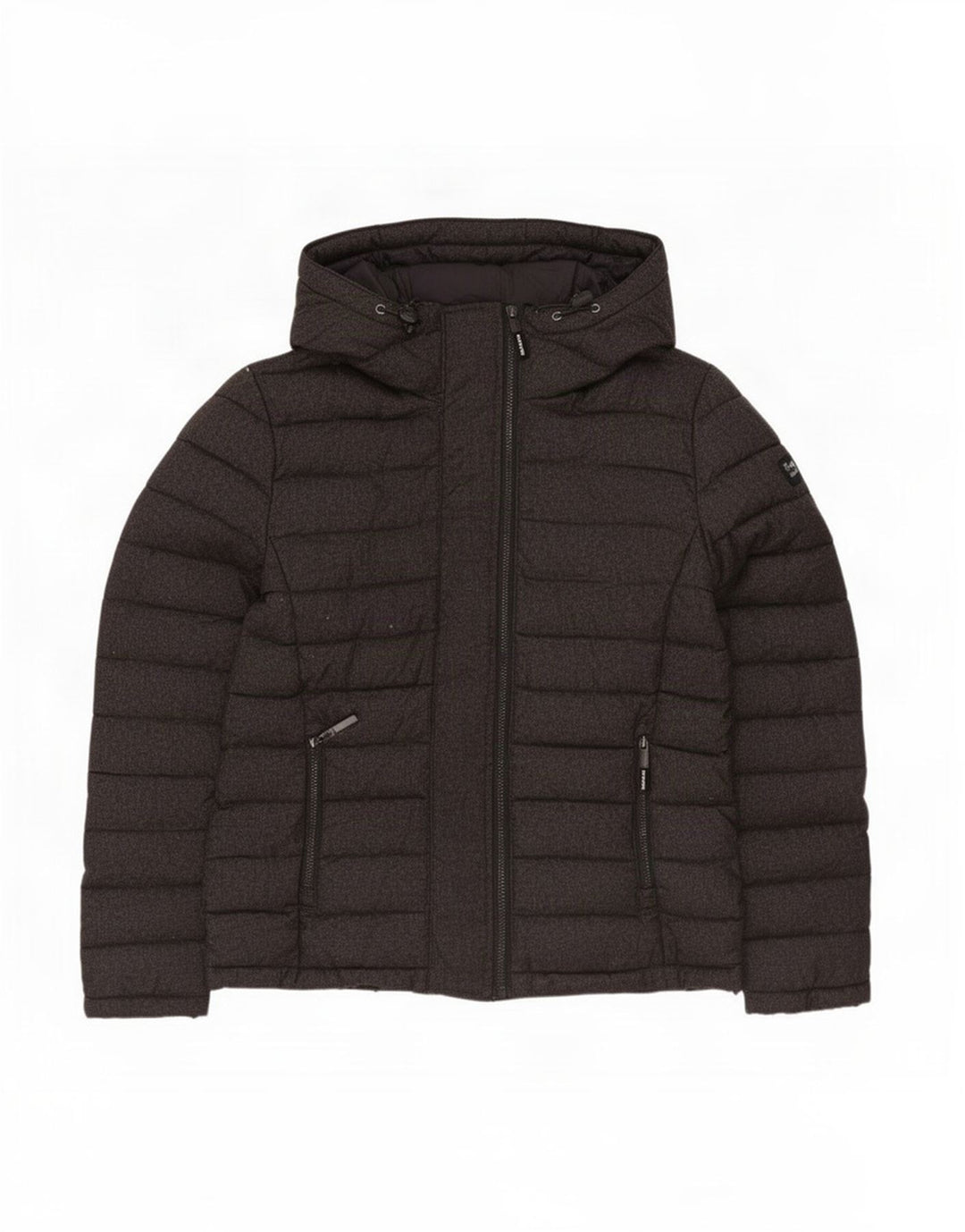 Jaqueta acolchoada com capuz masculina Superdry UK 42 XL poliéster cinza