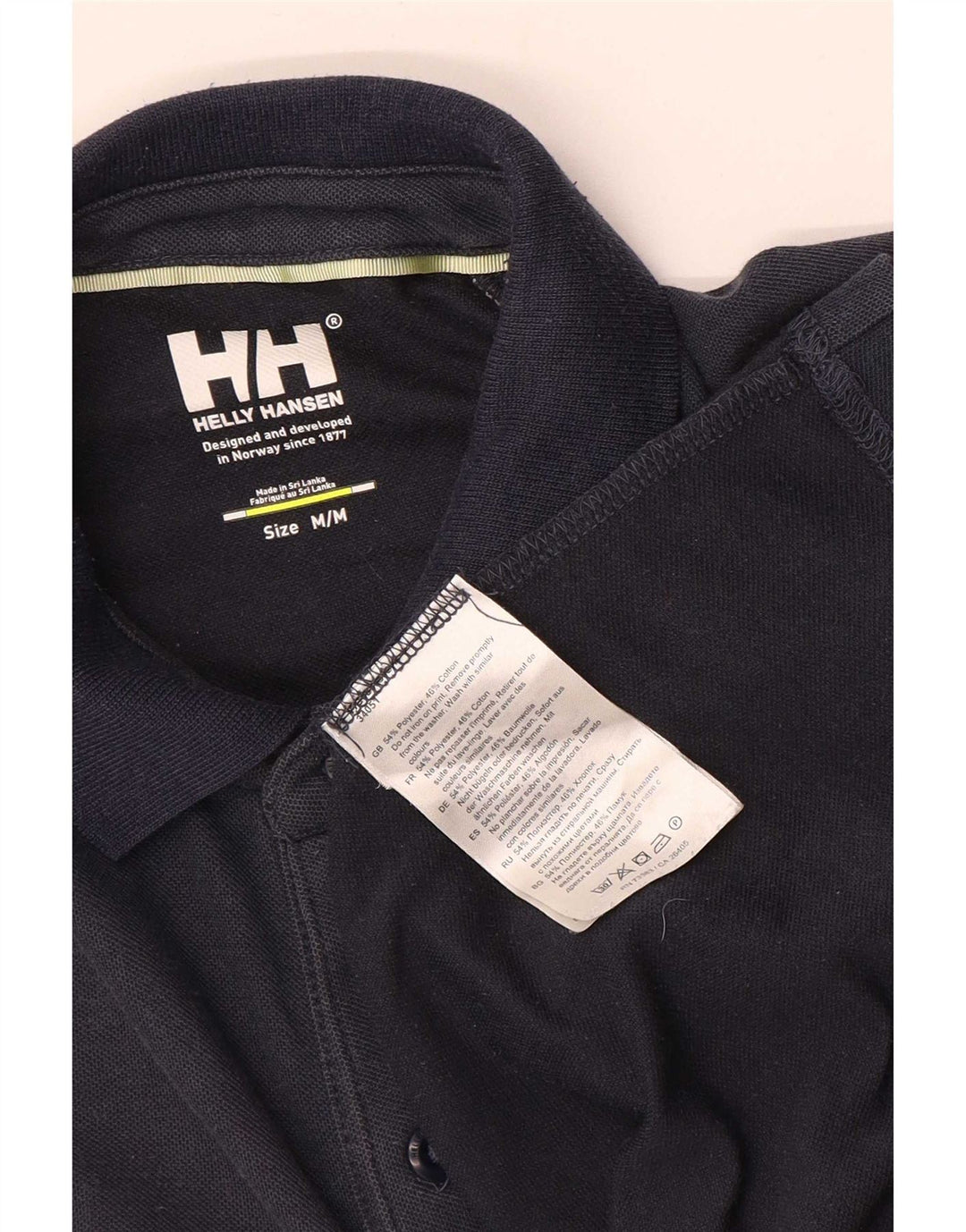 Helly Hansen Camisa polo masculina gráfica média algodão azul marinho