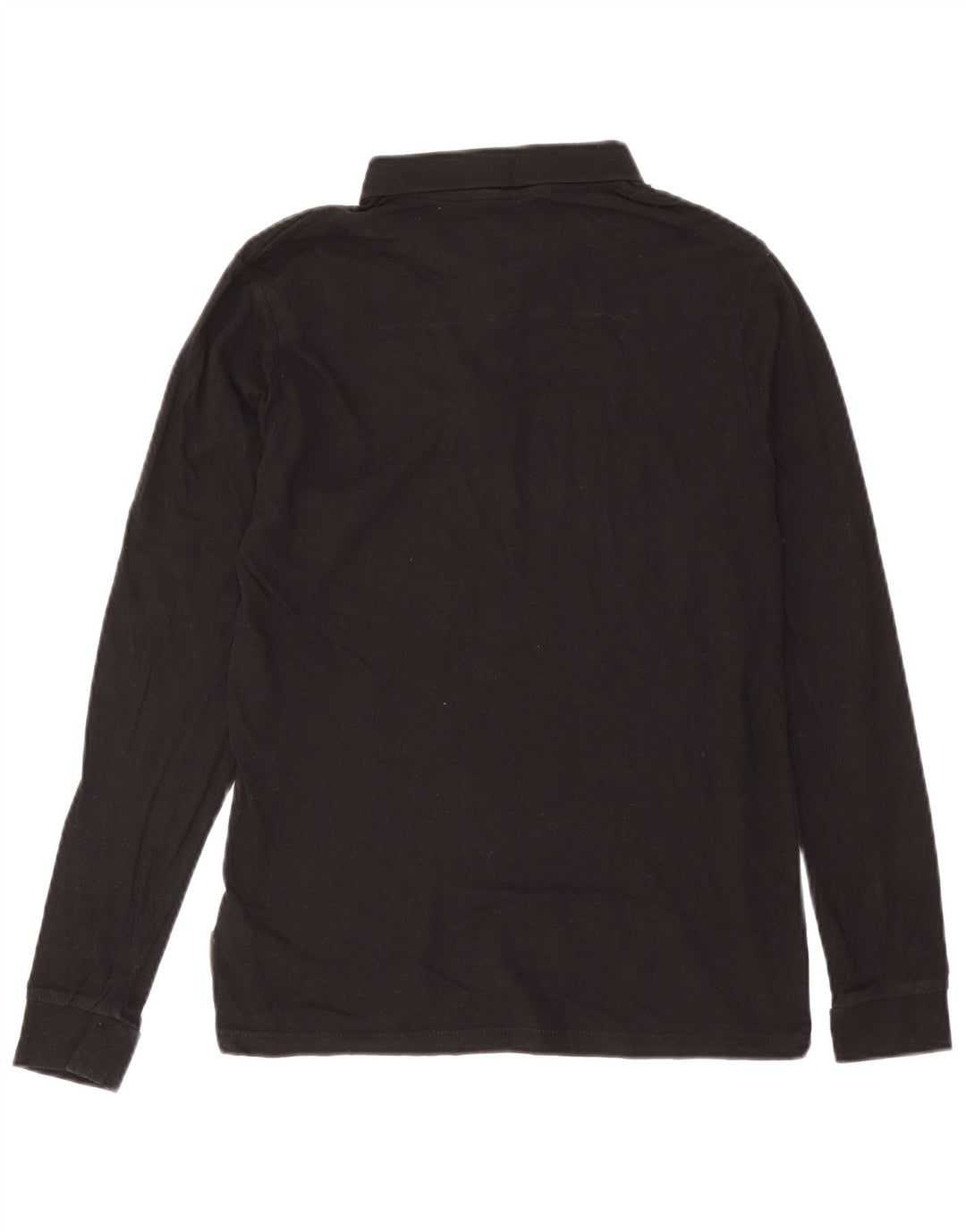 Camisa polo masculina de manga comprida French Connection algodão preto médio