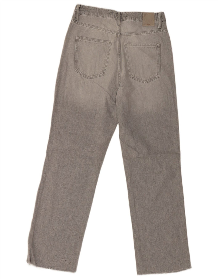 Calça jeans reta feminina Zara EU 38 pequena W28 L30 cinza