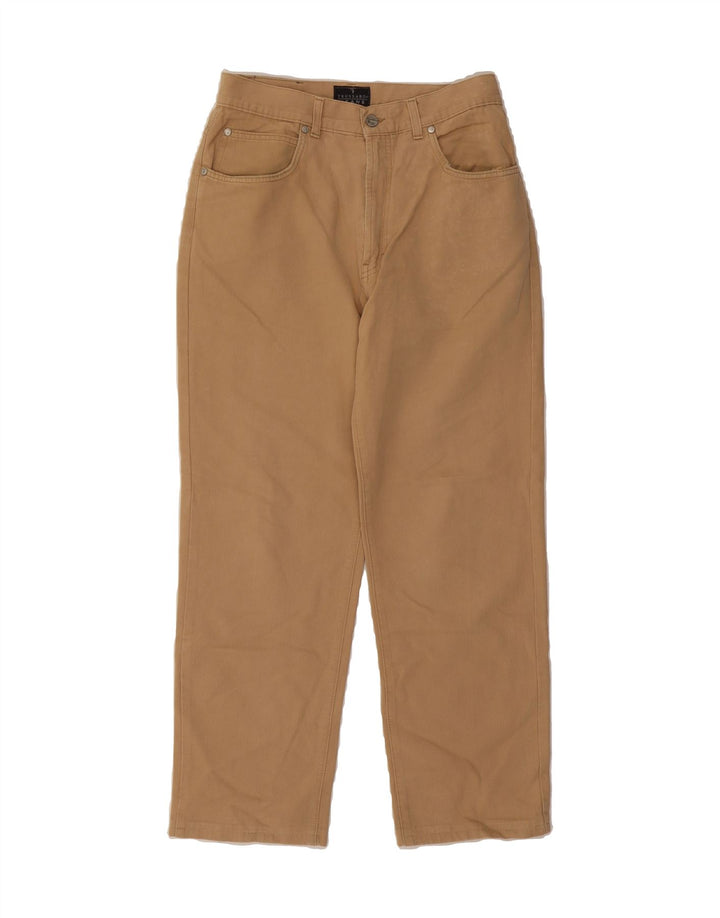 TRUSSARDI Mens Straight Casual Trousers W32 L28 Beige Cotton Vintage Trussardi and Second-Hand Trussardi from Messina Hembry 