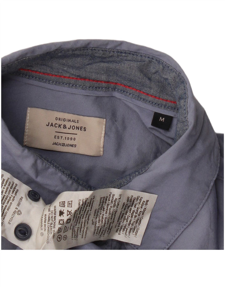 Camisa masculina JACK & JONES algodão azul médio