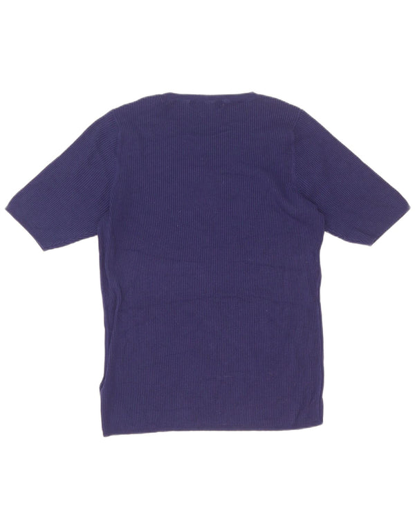 Marks & Spencer Womens T-Shirt Top UK 20 2XL Navy Blue Viscose