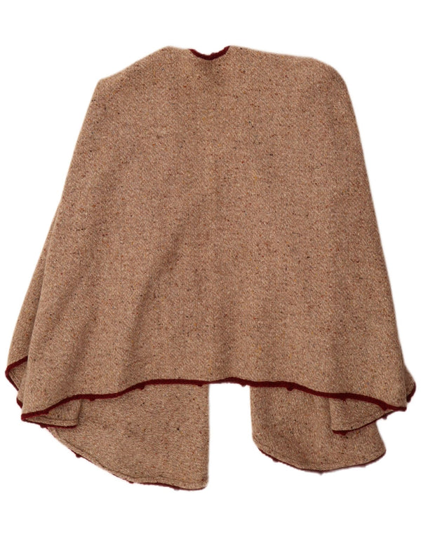 Suéter vintage masculino poncho cardigã tamanho único bege salpicado