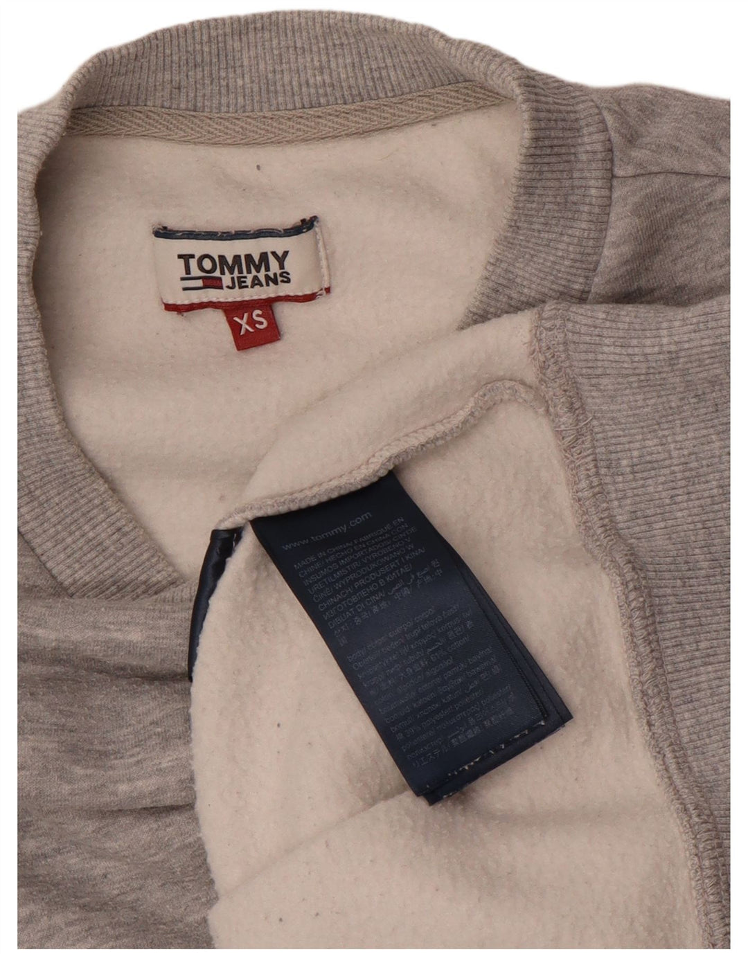 TOMMY HILFIGER Moletom masculino Jumper XS Algodão manchado cinza