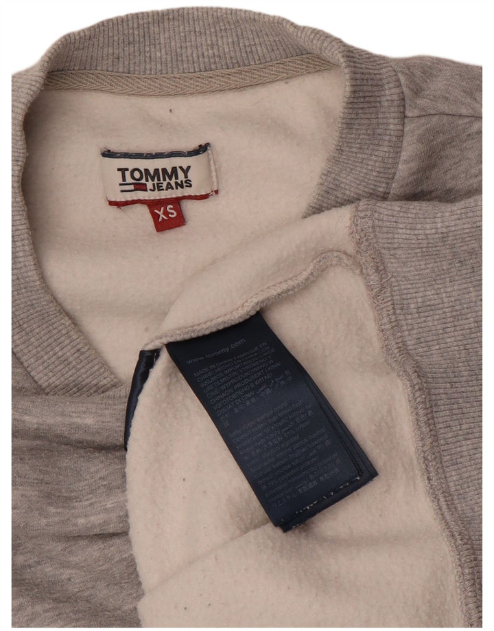 TOMMY HILFIGER Moletom masculino Jumper XS Algodão manchado cinza
