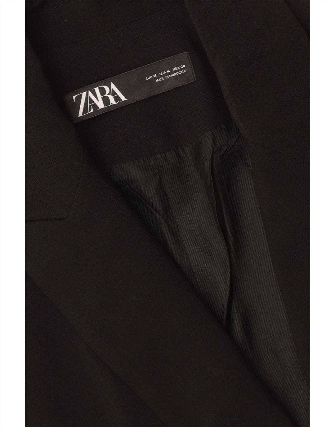 Colete feminino Zara Longline UK 14 poliéster preto médio