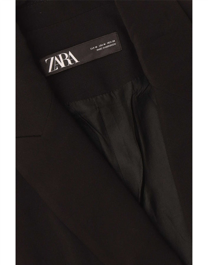 Colete feminino Zara Longline UK 14 poliéster preto médio