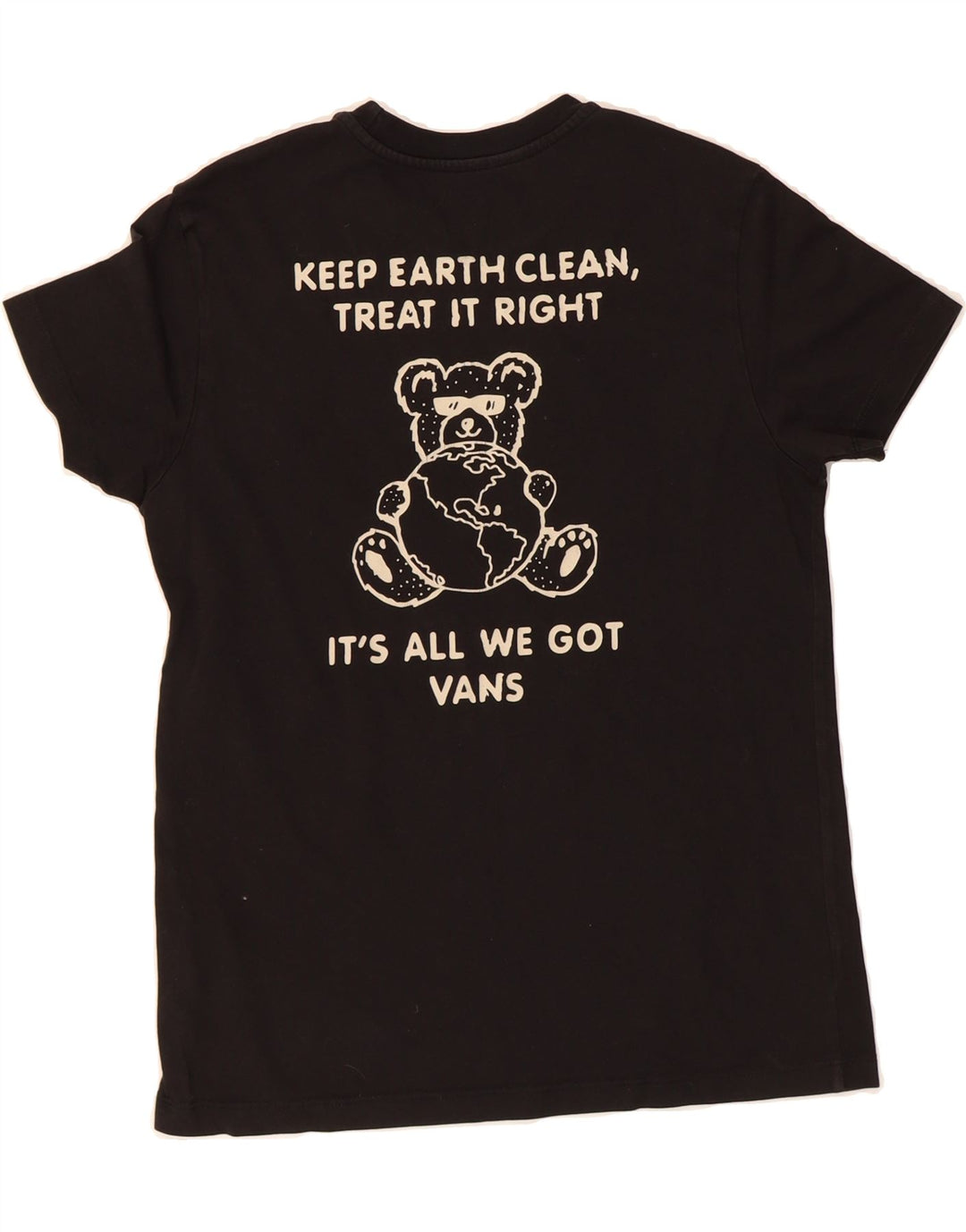VANS Mens Graphic T-Shirt Top XS Black Vintage Vans and Second-Hand Vans from Messina Hembry 