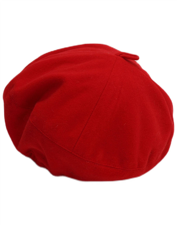Boina de lã vintage para meninas de 6 a 7 anos em poliéster vermelho
