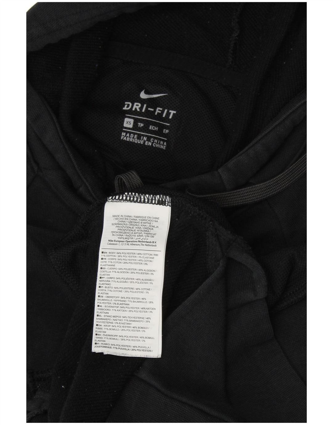 NIKE Womens Dri Fit Oversized Hoodie Jumper UK 6 XS Preto Algodão