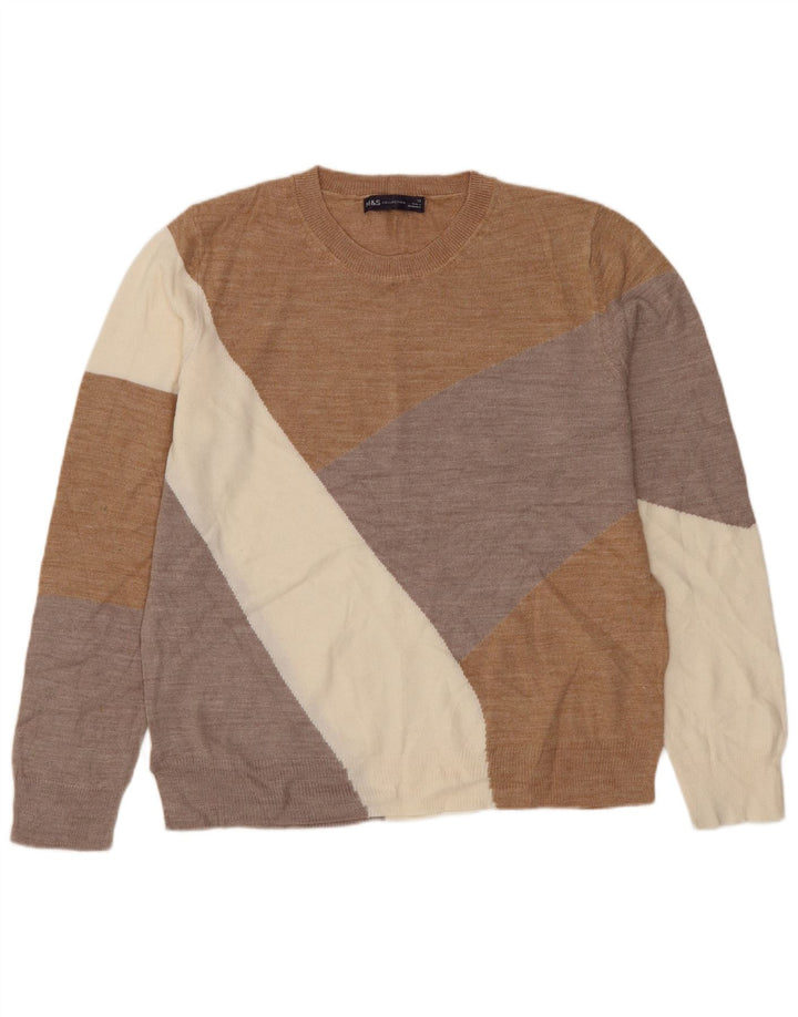 Suéter feminino MARKS & SPENCER com gola redonda Reino Unido 12 marrom médio