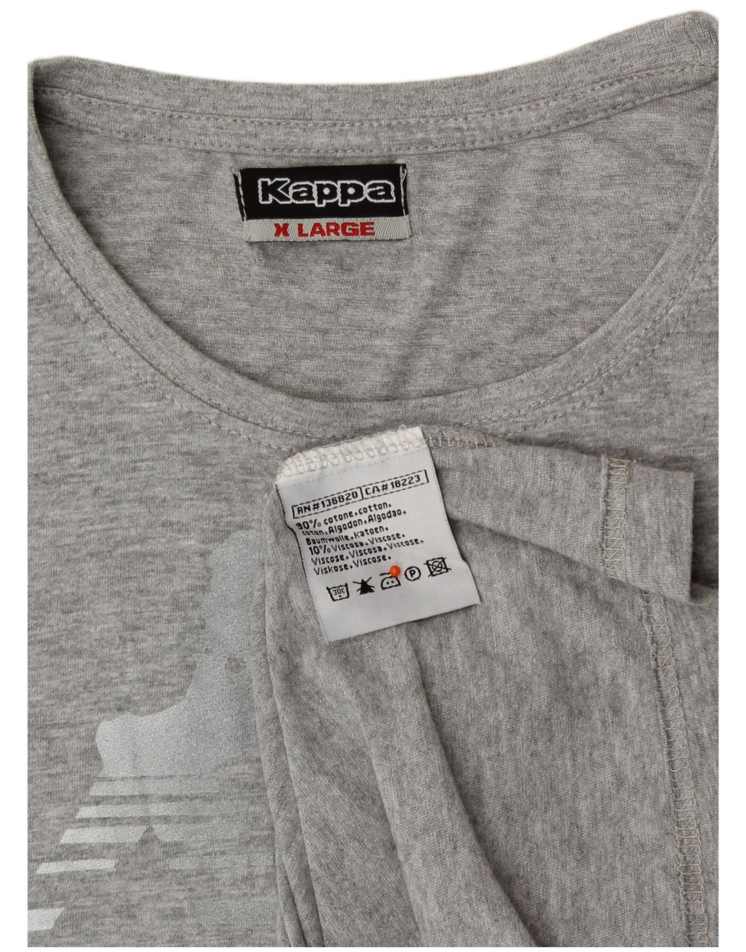 Camiseta feminina KAPPA com estampa gráfica UK 18 XL algodão cinza