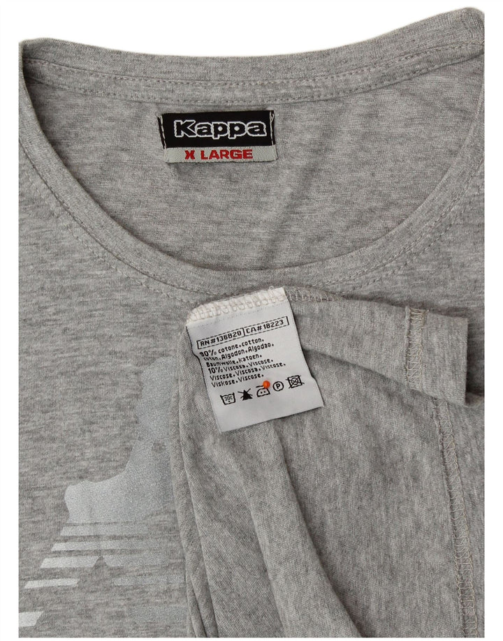Camiseta feminina KAPPA com estampa gráfica UK 18 XL algodão cinza