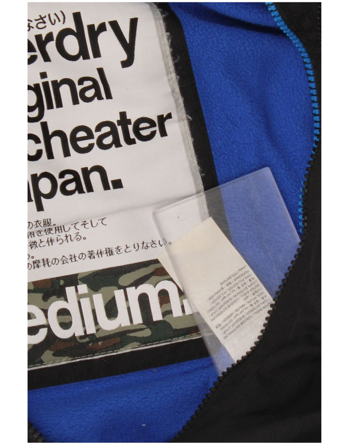 Jaqueta corta-vento masculina SUPERDRY com capuz e capuz Reino Unido 38 médio preto