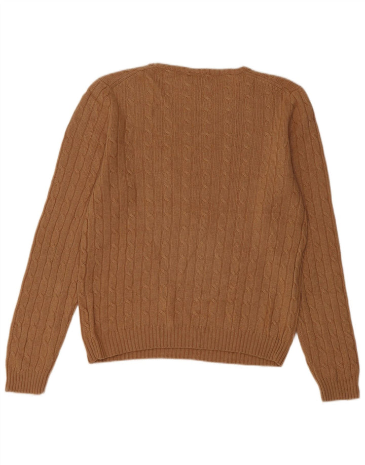 J. Crew Suéter feminino com gola canoa Reino Unido 14 marrom médio