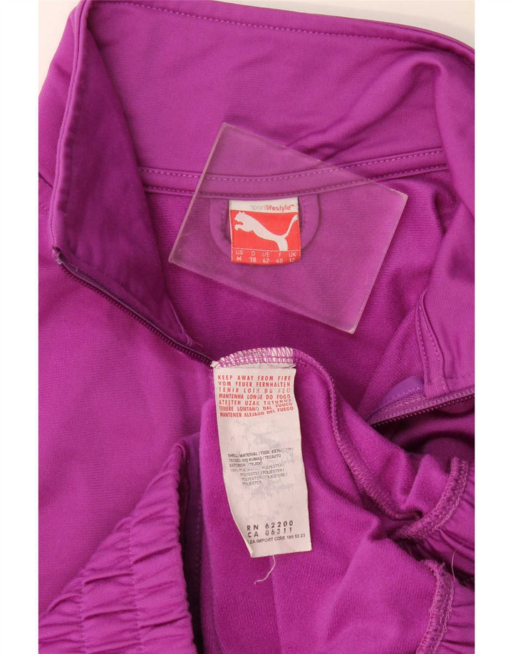 Puma Womens Tracksuit Top Jacket UK 12 Médio Roxo Poliéster