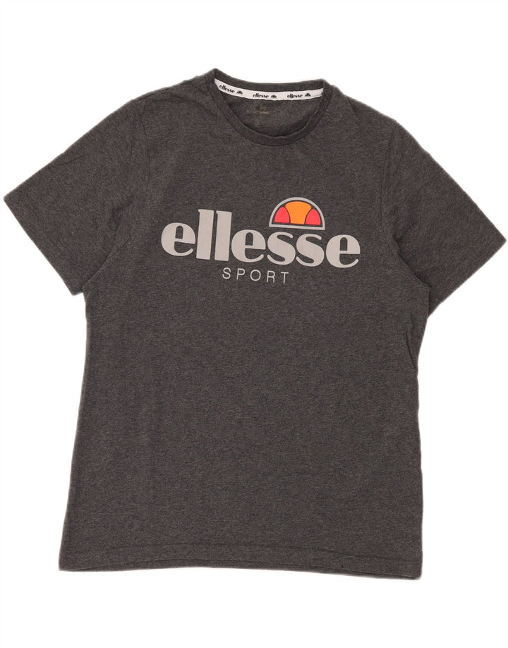 Camiseta masculina gráfica ELLESSE algodão cinza médio