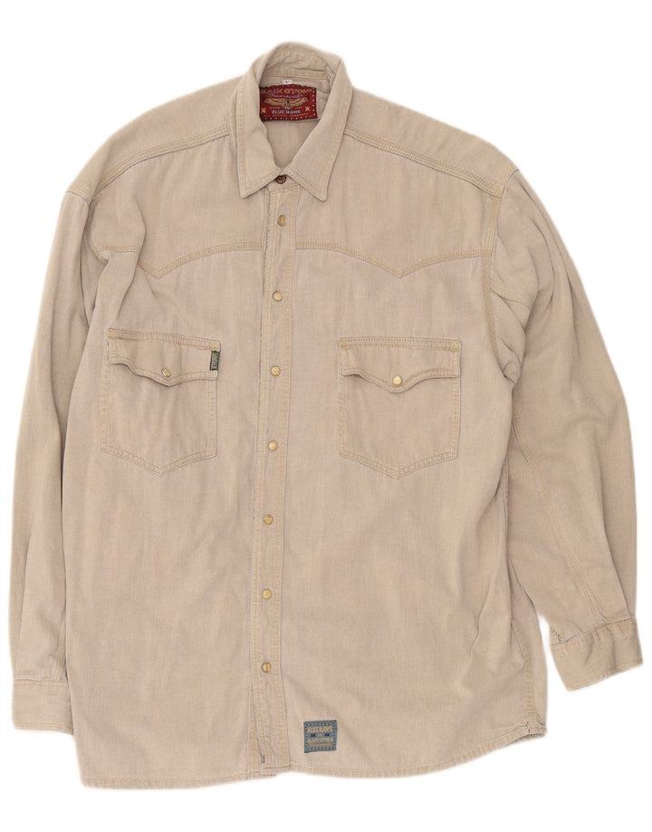 Camisa jeans masculina Marc O'Polo grande bege