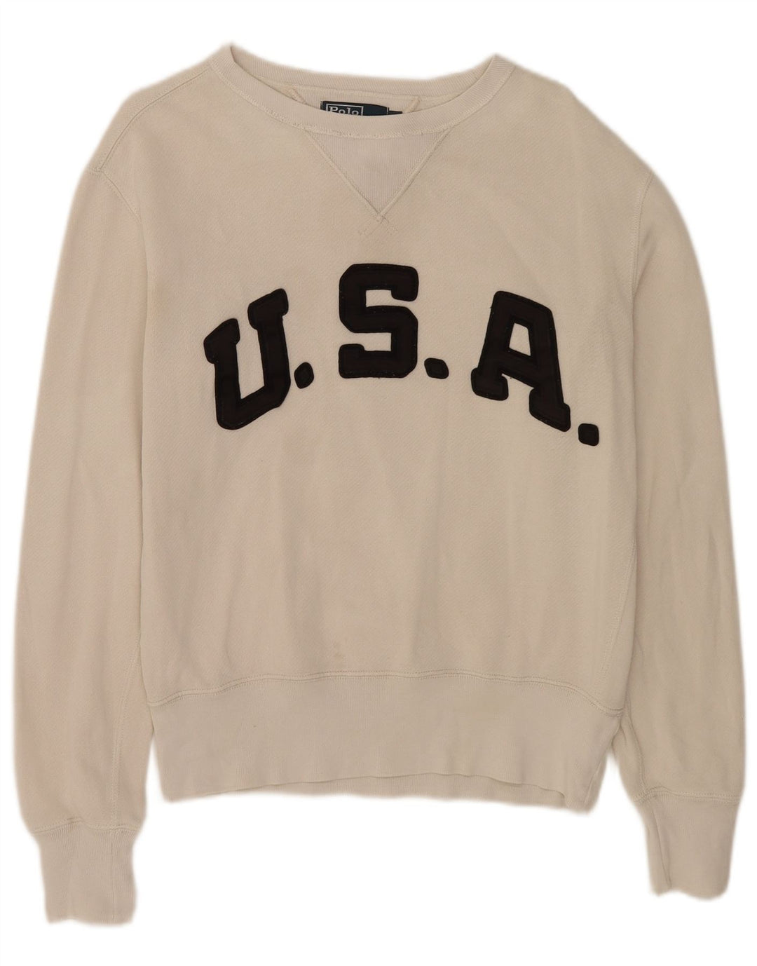 Polo Ralph Lauren moletom gráfico masculino jumper pequeno off white