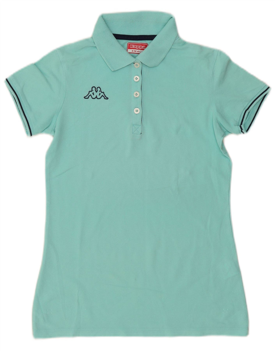 Camisa polo feminina Kappa UK 10 pequena algodão turquesa