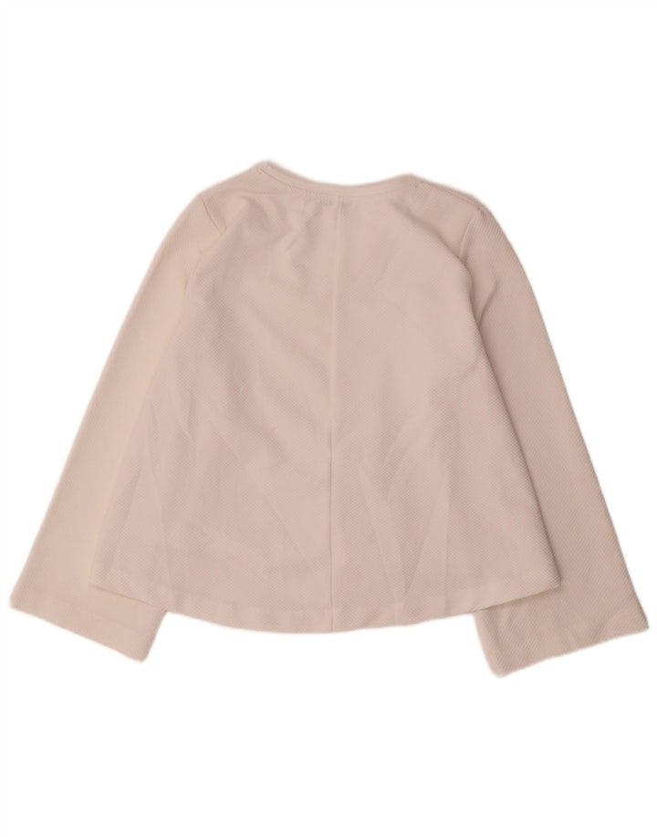 Zara Womens Trafaluc Top Manga Longa UK 14 Médio Off White