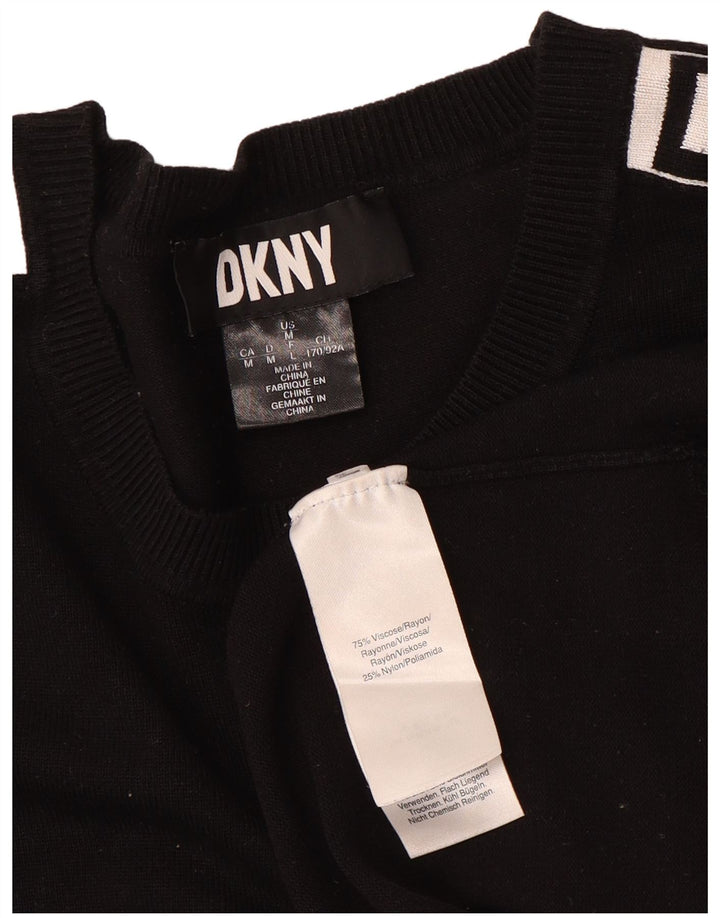 Suéter gráfico feminino Dkny UK 12 viscose preta média