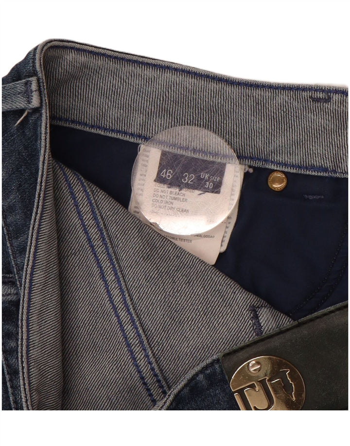 Jeans retos femininos TRUSSARDI W30 L28 algodão azul
