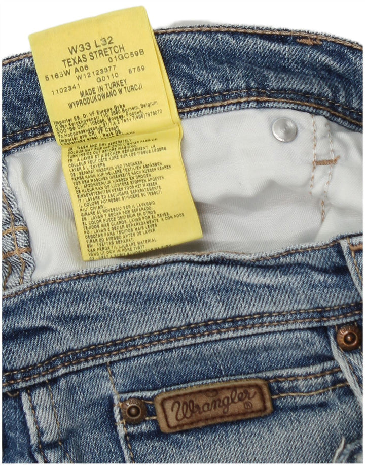 WRANGLER Masculino Texas Stretch Straight Jeans W33 L32 Azul Algodão