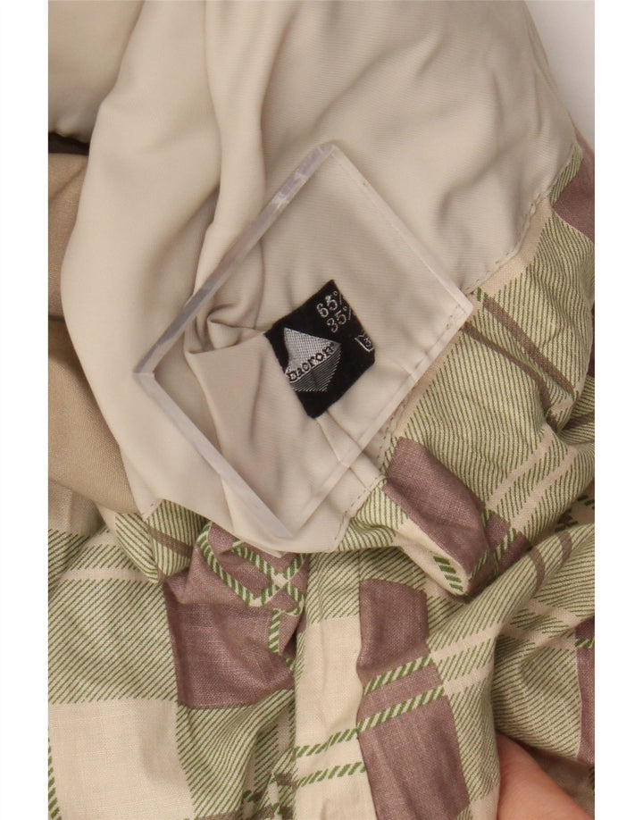 Casaco impermeável feminino vintage UK 12 sintético bege médio