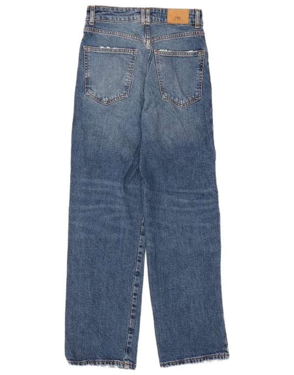 Zara Jeans feminino de cintura alta EU 36 XS W26 L28 Azul