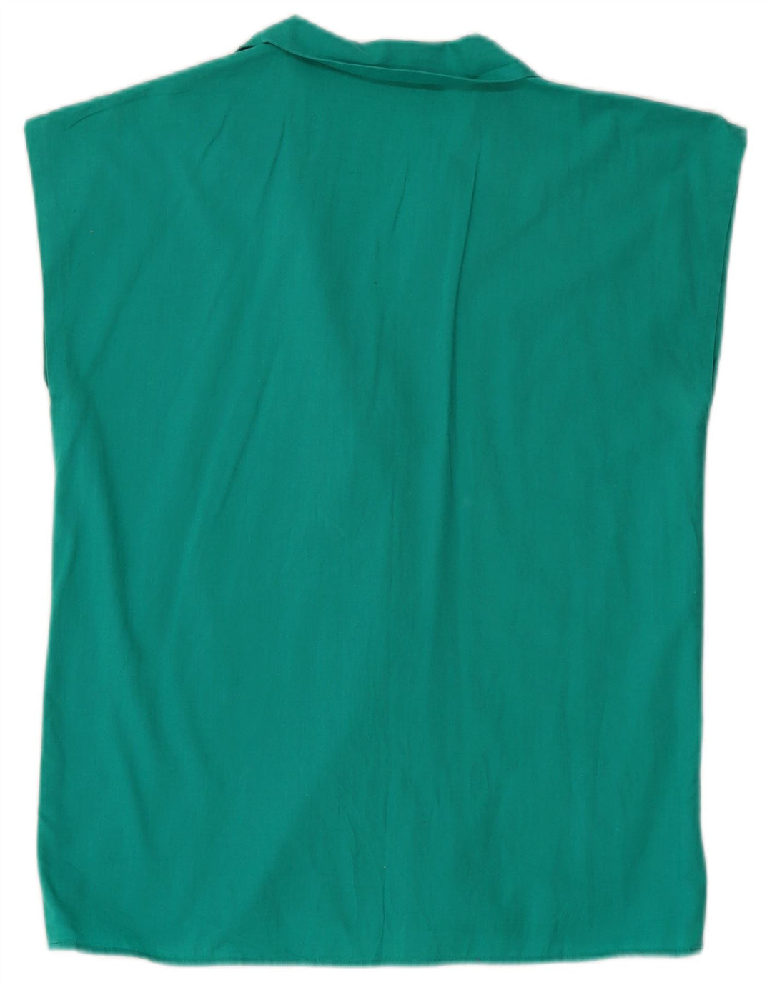 Blusa feminina VINTAGE sem mangas UK 12 turquesa média